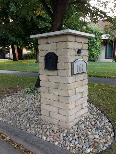 masonry mailboxes with stone